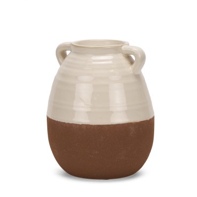 Tryna Small Beige w/ Matte Brown Ceramic Vase
