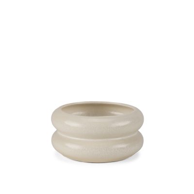 Twyla Short Cream Glazed Ring Pot