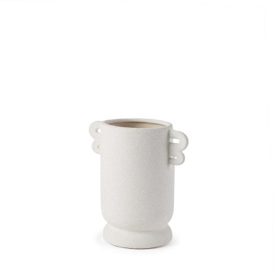 Dylan Small Textured Off White w/ Handles Ceramic Vase