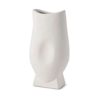Darian Tall Textured Matte White Ceramic Vase