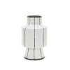 Dinah Small White w/ Black Stripes  Ceramic Vase
