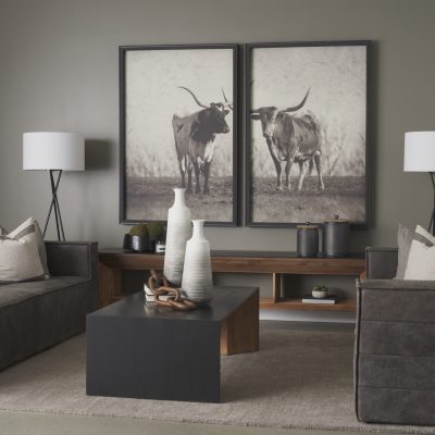 Alternative view of Toru Medium White w/ Grey Ombre Metal Vase