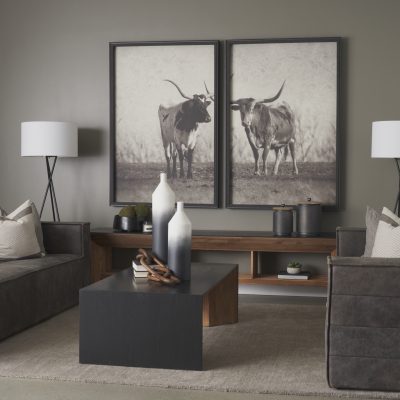 Alternative view of Townley Small White w/ Black Ombre Metal Vase