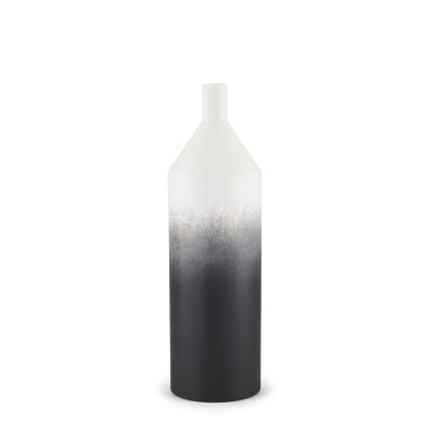 Townley Small White w/ Black Ombre Metal Vase