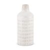 Tisha Large White W/ Terracotta Distressing Metal Vase