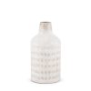 Tisha Small White W/ Terracotta Distressing Metal Vase