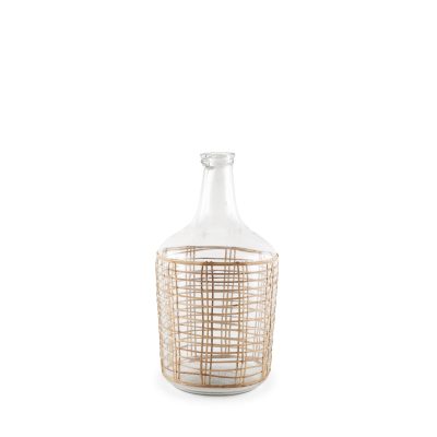 Troian Medium Rattan Wrapped Glass Bottle