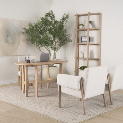 Alternative view of Toni Light Brown Nettlewood w/Cream Heathered Performance Fabric Dining Chair