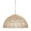 Thad 1-Light Natural Woven Rattan Dome Pendant