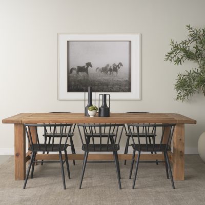 Alternative view of Stetson 94.5" Rectangular Natural Brown Wood Dining Table