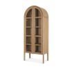 Callum Light Brown Elm Wood w/ Glass Doors Arched Curio Cabinet 1 0094156 70860 A