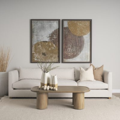 Alternative view of Tavi Rectangular Natural Brown w/ Column Legs Coffee Table