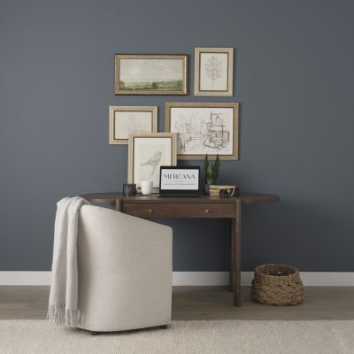 Alternative view of Sohan Dark Brown Elm Wood Oblong Desk