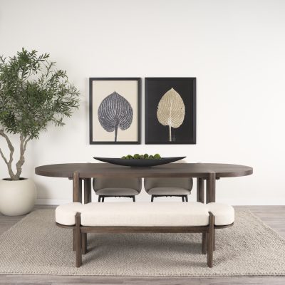 Alternative view of Sohan Dark Elm Wood Oval Dining Table