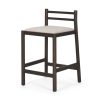Sam Dark Brown Wood w/ Cream Fabric Counter Stool 1 0089680 70852 A