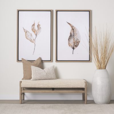 Alternative view of Tadi Rectangular Dark Brown Wood w/ Rug Seat Bench