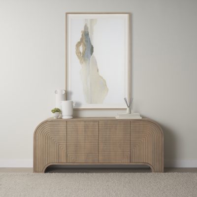 Alternative view of Sorina Reverse Fluted Light Brown Wood Sideboard