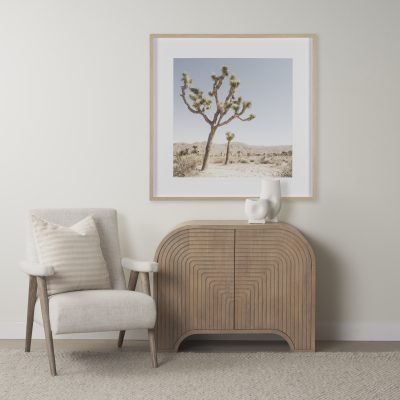 Alternative view of Sorina Reverse Fluted Light Brown Wood Accent Cabinet