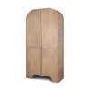Sorina Reverse Fluted Light Brown Wood Curio Cabinet