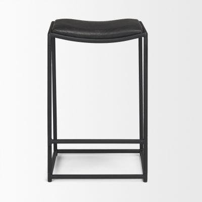 Alternative view of Taniel Black Leather w/ Black Metal Counter Stool