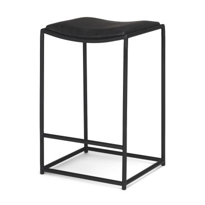 Taniel Black Leather w/ Black Metal Counter Stool