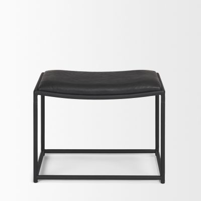 Alternative view of Taniel Black Leather w/ Black Metal Stool