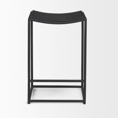 Alternative view of Taniel Textured Black Wood w/ Black Metal Counter Stool