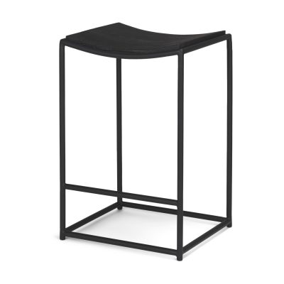 Taniel Textured Black Wood w/ Black Metal Counter Stool