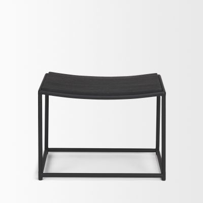Alternative view of Taniel Textured Black Wood w/ Black Metal Stool
