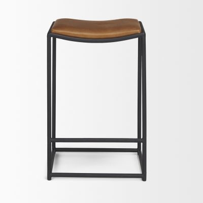 Alternative view of Taniel Brown Leather w/ Black Metal Counter Stool