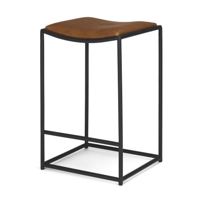 Taniel Brown Leather w/ Black Metal Counter Stool