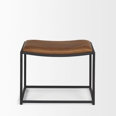 Alternative view of Taniel Brown Leather w/ Black Metal Stool