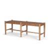 Shane Brown Wood w/ Woven Brown Leather Bench