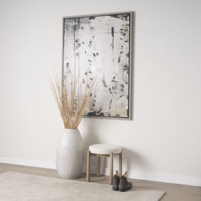 Alternative view of Shaiden Brown Wood w/ Cream Fabric Stool