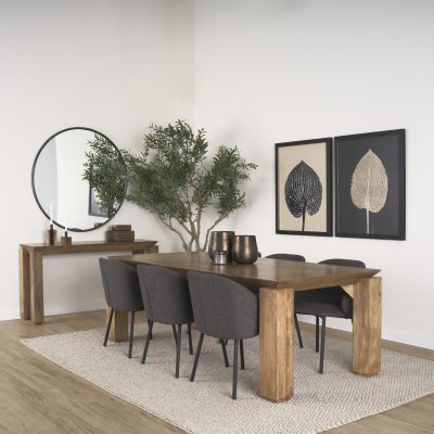 Alternative view of Sapphira Brown Wood Tapered Top Rectangular Dining Table