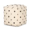 Saanvi Wool w/ Cream and Black Stitched Cross Patterned Pouf