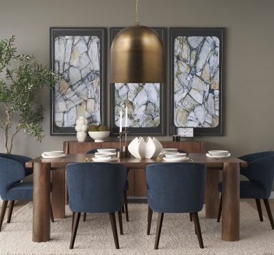 Alternative view of Sanne Antiqued Gold Metal w/ Silver Foil Large Pendant Light