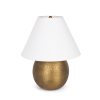 Sadiyah Antiqued Gold Brushed Metal w/ Cream Shade Table Lamp 1 0087550 70749 A