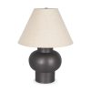 Salaah Black Brushed Metal w/ Beige Shade Table Lamp 1 0087542 70748 A