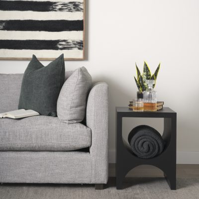 Alternative view of Sobi Matte Black Square Metal Side Table