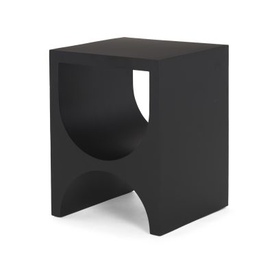 Sobi Matte Black Square Metal Side Table