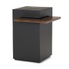 Charles Matte Black Metal w/ Wood Shelf Square Accent Table