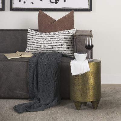 Alternative view of Rosh Textured Gold Metal w/ Acid Wash  Accent Table