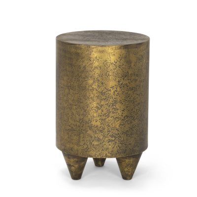 Rosh Textured Gold Metal w/ Acid Wash  Accent Table