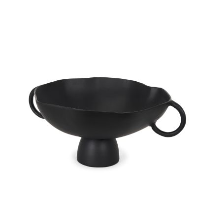 Radka Large Matte Black Metal Decorative Bowl