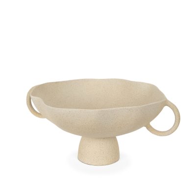 Radka Beige Textured Large Metal Decorative Bowl