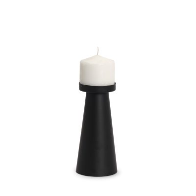 Quadir Medium Matte Black Metal Candle Holder