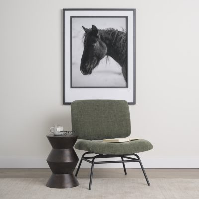 Alternative view of Nora Forest Green Fabric w/ Matte Black Metal Legs Accent Chair
