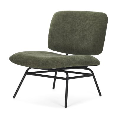 Nora Forest Green Fabric w/ Matte Black Metal Legs Accent Chair