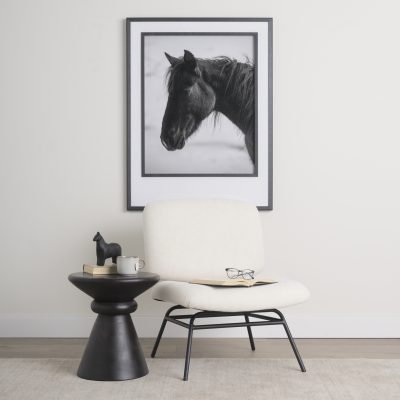 Alternative view of Nora Cream Fabric w/ Matte Black Metal Legs Accent Chair